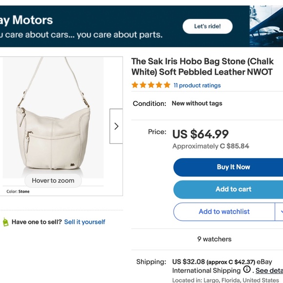 😍🌻 THE SAK   Tote Shoulder Handbag in Ivory White Genuine Leather - Picture 12 of 13